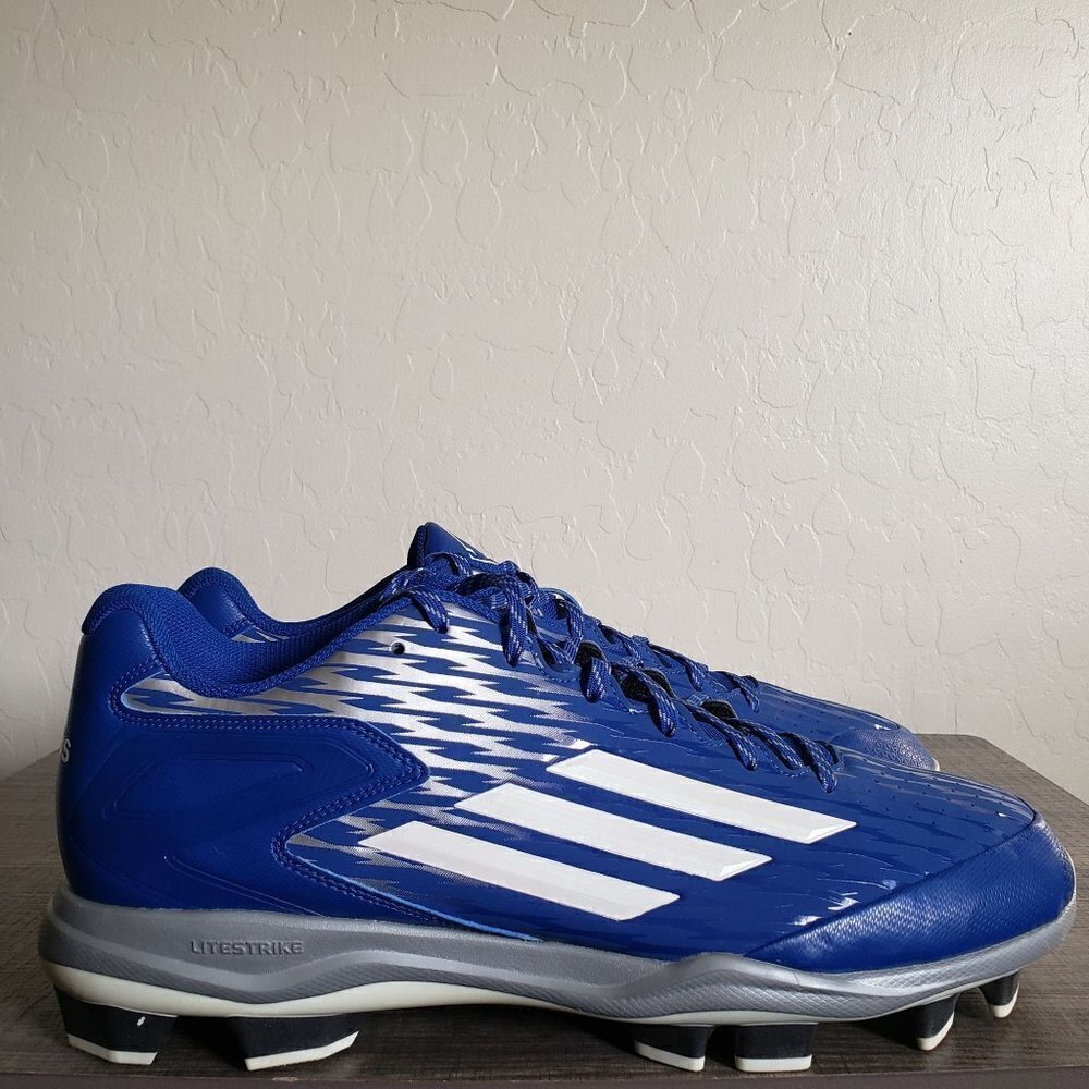 Adidas Power Alley 3 Baseball Cleats Royal Blue/White/Grey S84752 Size Men's 15